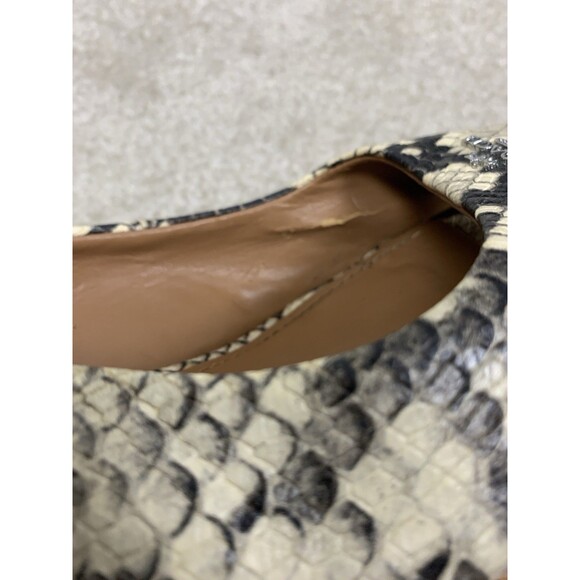 Coach Snakeskin Peep Toe Slingback Wedge Sandals Heels 9.5B Flaw - Picture 12 of 12